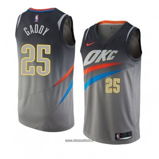 Maillot Oklahoma City Thunder Abdul Gaddy No 25 Ville 2018 Gris