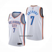 Maillot Oklahoma City Thunder Carmelo Anthony NO 7 Association Blanc