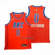 Maillot Oklahoma City Thunder Russell Westbrook NO 0 Statement 2021 Orange