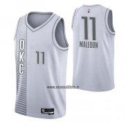 Maillot Oklahoma City Thunder Theo Maledon NO 11 Ville 2021-22 Blanc