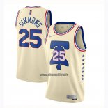 Maillot Philadelphia 76ers Ben Simmons No 25 Earned 2020-21 Crema
