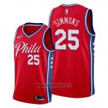 Maillot Philadelphia 76ers Ben Simmons No 25 Statement Edition Rouge