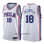 Maillot Philadelphia 76ers Marco Belinelli No 18 Association 2017-18 Blanc