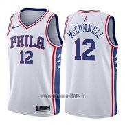 Maillot Philadelphia 76ers T.j. Mcconnell No 12 Ville 2018-19 Gris