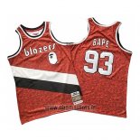 Maillot Portland Trail Blazers Bape No 93 Mitchell & Ness 1983-84 Rouge