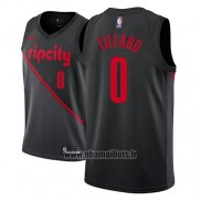 Maillot Portland Trail Blazers Damian Lillard No 0 Ville 2018-19 Noir