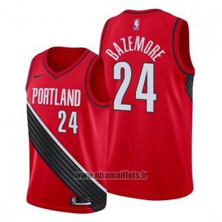 Maillot Portland Trail Blazers Kent Bazemore No 24 Statement Edition Rouge Noir