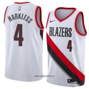 Maillot Portland Trail Blazers Maurice Harkless No 4 Association 2018 Blanc