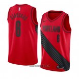 Maillot Portland Trail Blazers Nik Stauskas No 6 Statement 2018 Rouge