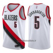 Maillot Portland Trail Blazers Pat Connaughton No 5 Swingman Association 2017-18 Blanc