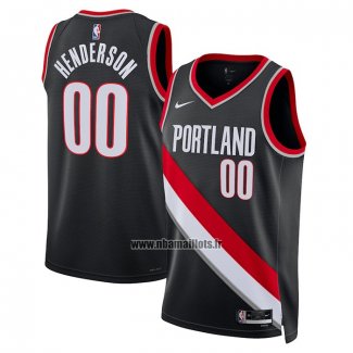 Maillot Portland Trail Blazers Scoot Henderson NO 00 Icon 2023 Noir