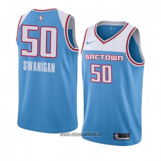 Maillot Sacramento Kings Caleb Swanigan No 50 Ville 2018-19 Bleu