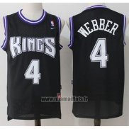 Maillot Sacramento Kings Chris Webber No 4 Retro Noir