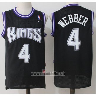 Maillot Sacramento Kings Chris Webber No 4 Retro Noir