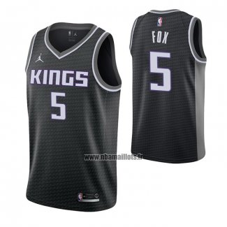 Maillot Sacramento Kings De'aaron Fox NO 5 Statement 2020-21 Noir