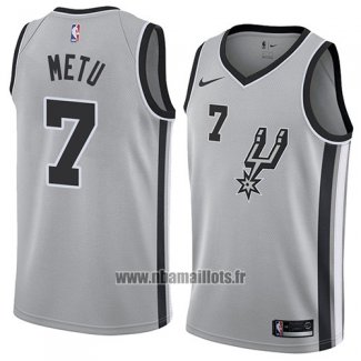 Maillot San Antonio Spurs Chimezie Metu No 7 Statement 2018 Gris