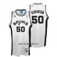 Maillot San Antonio Spurs David Robinson No 50 Retro Blanc