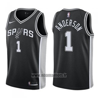 Maillot San Antonio Spurs Kyle Anderson No 1 Icon 2017-18 Noir