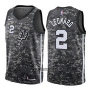 Maillot San Antonio Spurs Leonard No 2 Ville 2017-18 Gris