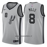 Maillot San Antonio Spurs Patty Mills No 8 Statement 2017-18 Gris