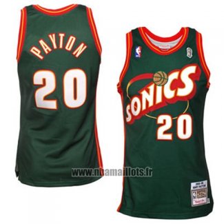 Maillot Seattle Supersonics Gary Payton No 20 Historic Retro Vert