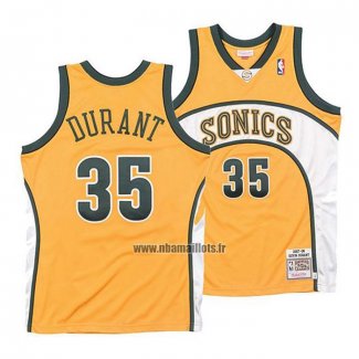 Maillot Seattle Supersonics Kevin Durant NO 35 Mitchell & Ness 2007-08 Jaune