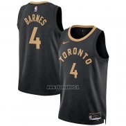 Maillot Tornto Raptors Scottie Barnes NO 4 Ville 2022-23 Noir