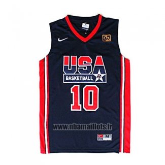 Maillot USA 1992 Clyde Drexler No 10 Noir