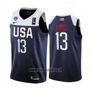 Maillot USA Brook Lopez No 13 2019 FIBA Basketball World Cup Bleu