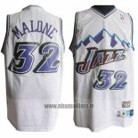 Maillot Utah Jazz Karl Malone No 32 Retro Blanc