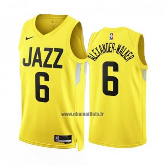 Maillot Utah Jazz Nickeil Alexander-Walker NO 6 Icon 2022-23 Jaune