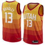Maillot Utah Jazz Tony Bradley No 13 Ville 2018 Jaune