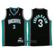 Maillot Vancouver Grizzlies Abdur-rahim No 3 Historic Retro Noir