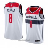 Maillot Washington Wizards Sam Dekker No 8 Association 2018 Blanc