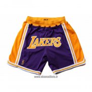 Short Los Angeles Lakers Jaune Volet