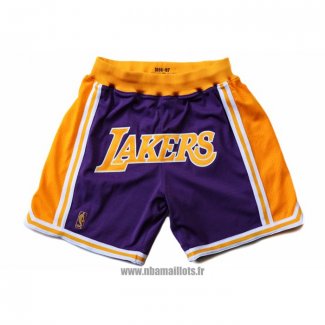 Short Los Angeles Lakers Jaune Volet