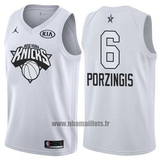 Maillot All Star 2018 New York Knicks Kristaps Porzingis No 6 Blanc