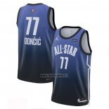 Maillot All Star 2023 Dallas Mavericks Luka Doncic NO 77 Bleu