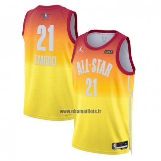 Maillot All Star 2023 Philadelphia 76ers Joel Embiid NO 21 Orange