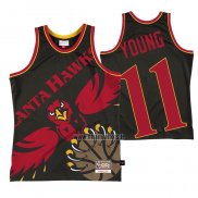 Maillot Atlanta Hawks Trae Young No 11 Mitchell & Ness Big Face Noir