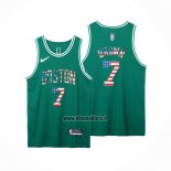 Maillot Boston Celtics Jaylen Brown NO 7 75th Bandera Edition Vert