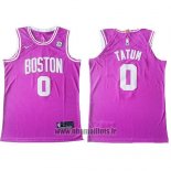 Maillot Boston Celtics Jayson Tatum No 0 Authentique Rosa