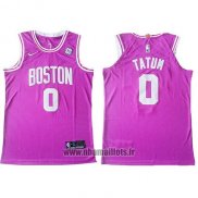 Maillot Boston Celtics Jayson Tatum No 0 Authentic Rosa
