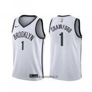 Maillot Brooklyn Nets Jamal Crawford NO 1 Association Blanc