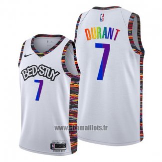 Maillot Brooklyn Nets Kevin Durant No 7 Ville Lgbtq Pride Night 2020 Blanc