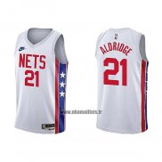 Maillot Brooklyn Nets Lamarcus Aldridge NO 21 Classic 2022-23 Blanc