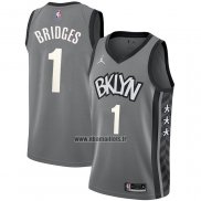 Maillot Brooklyn Nets Mikal Bridges NO 1 Statement Gris