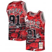 Maillot Chicago Bulls Dennis Rodman NO 91 Mitchell & Ness Lunar New Year Rouge