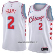 Maillot Chicago Bulls Jerian Grant No 2 Ville 2018 Blanc