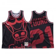 Maillot Chicago Bulls Thaddeus Young NO 21 Mitchell & Ness Big Face Noir